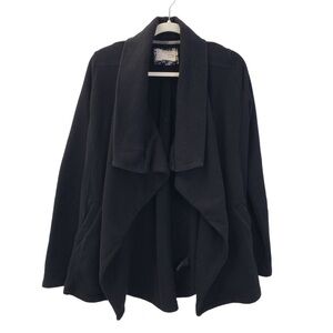 Anthropologie Saturday Sunday - Large Convertible hooded open cardigan - black